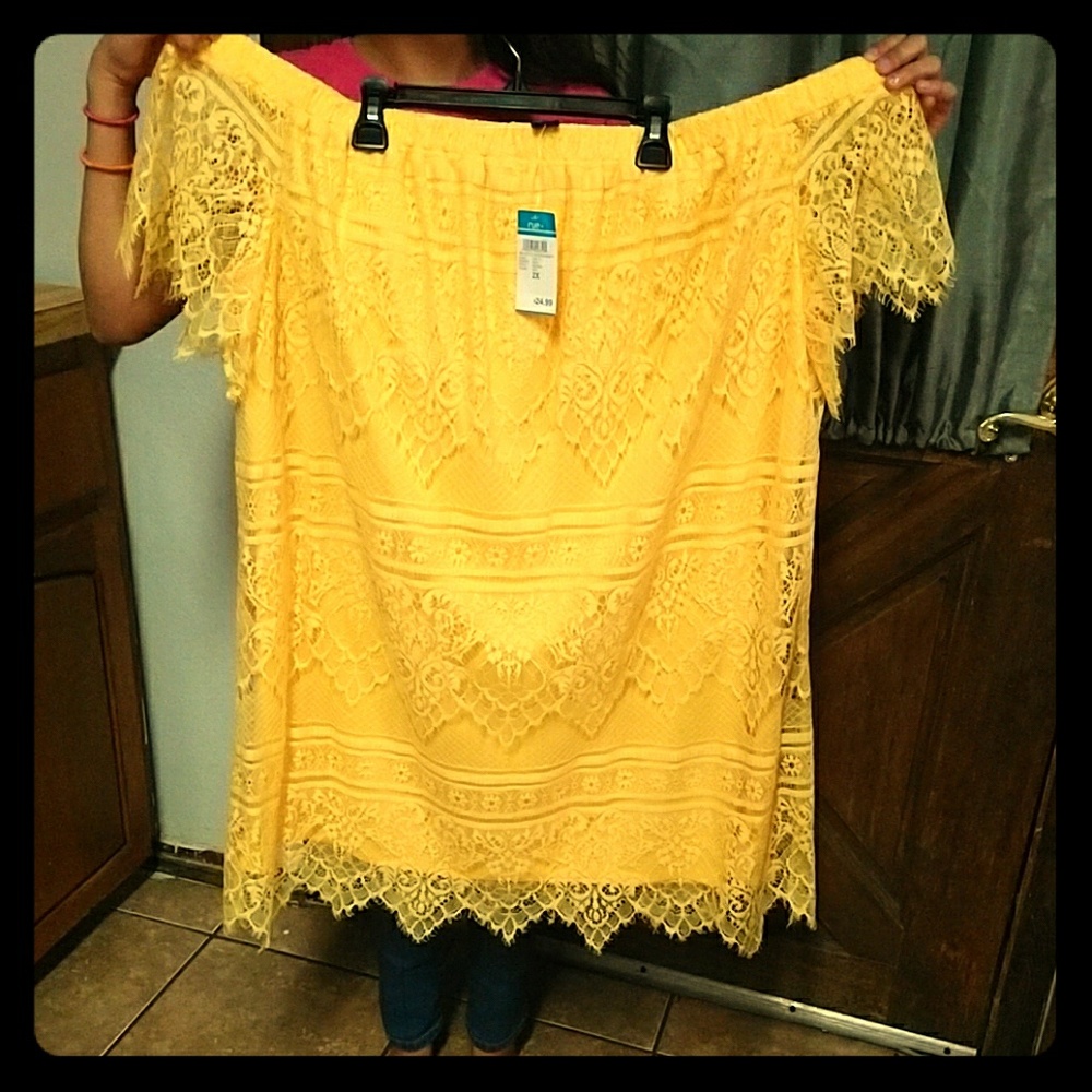 Rue21 yellow off the shoulder dress